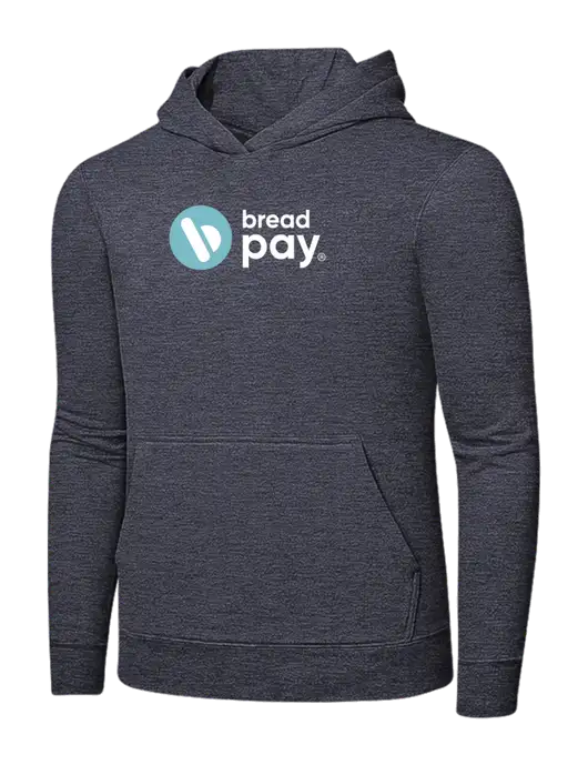 Heather Navy 7.8 oz Ring Spun Hooded Sweatshirt w/Bread Pay Logo