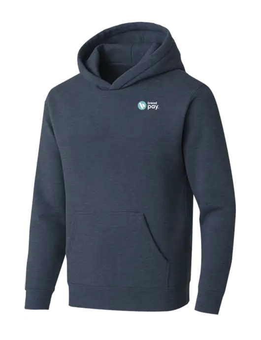 BELLA+CANVAS Heather Navy Sponge Fleece Pullover Hoodie w/Bread Pay Logo