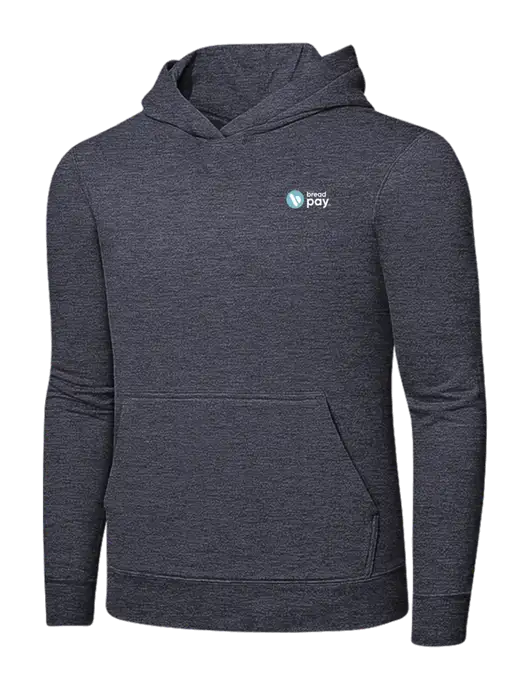 Heather Navy 7.8 oz Ring Spun Hooded Sweatshirt w/Bread Pay Logo
