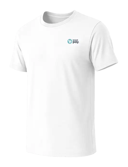 BELLA+CANVAS White Blend CVC Short Sleeve Tee w/Bread Pay Logo