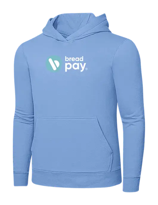 Light Blue 7.8. oz Ring Spun Hooded Sweatshirt w/Bread Pay Logo