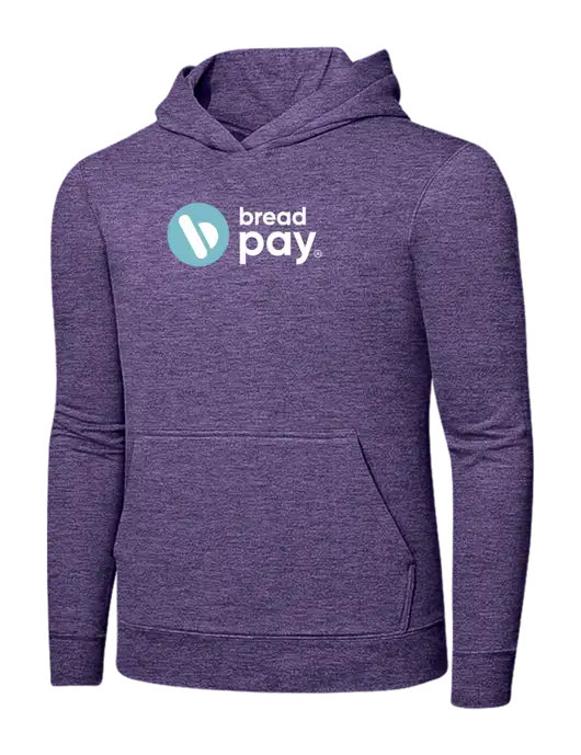 Heather Purple 7.8. oz Ring Spun Hooded Sweatshirt w/Bread Pay Logo
