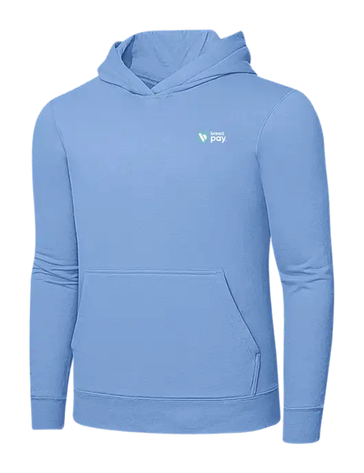 Light Blue 7.8. oz Ring Spun Hooded Sweatshirt w/Bread Pay Logo