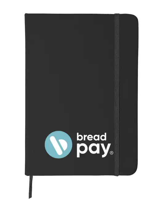 Black Comfort Touch Bound Journal 5" X 7" w/Bread Pay Logo