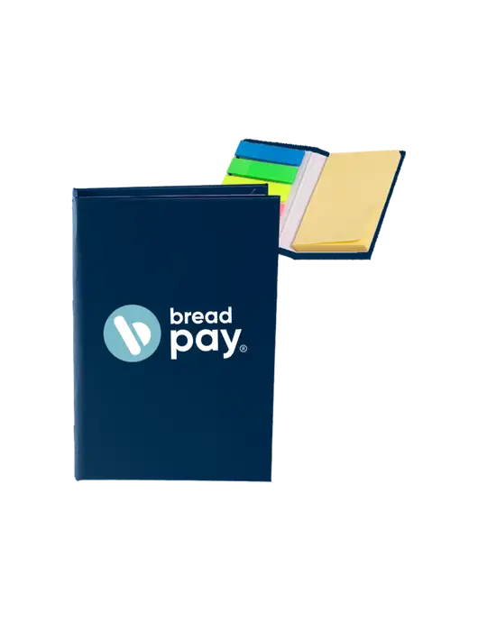 Navy Micro Sticky Note Pad, 2 x 3.25 w/Bread Pay Logo