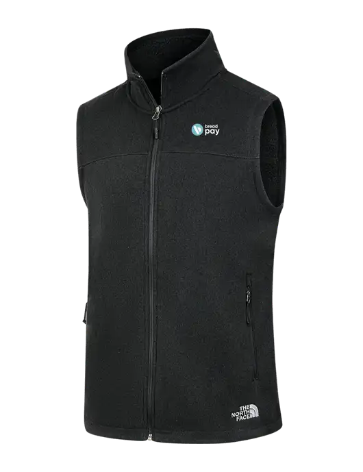 North Face Black Heather Sweater Fleece Vest  w/Bread Pay Logo