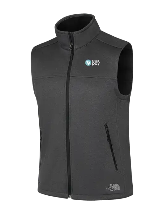 North Face Dark Grey Heather Ridgewall Soft Shell Vest w/Bread Pay Logo