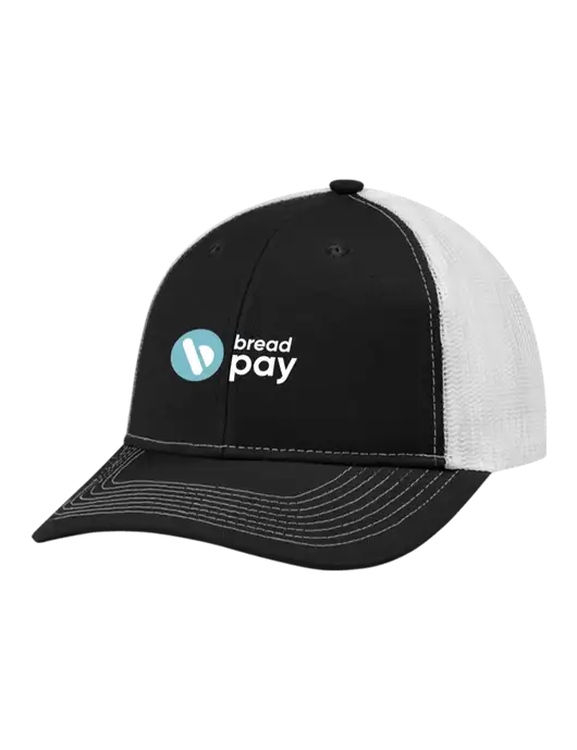 Snapback Ponytail Trucker Cap Black w/White Mesh w/Bread Pay Logo
