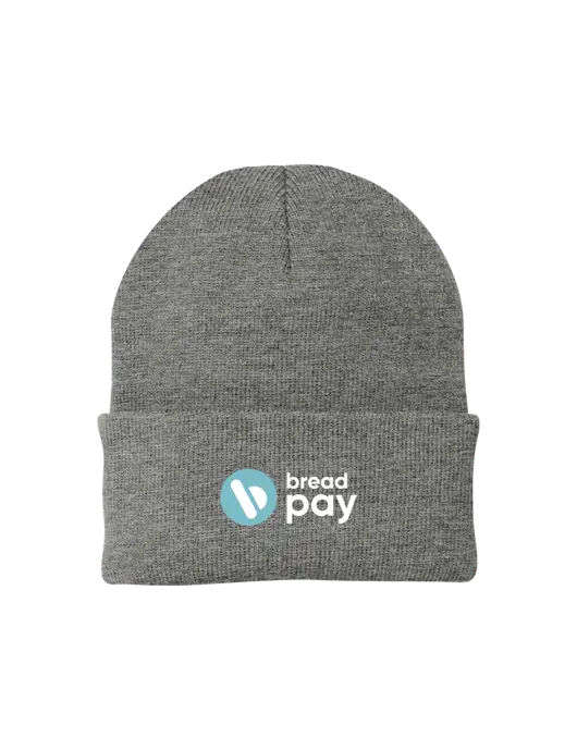 Medium Grey Heather Knit Cap w/Bread Pay Logo