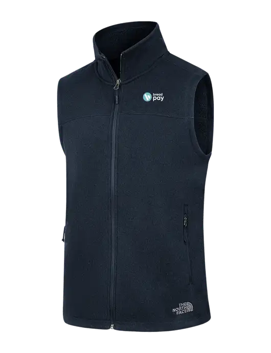 North Face Navy Heather Sweater Fleece Vest w/Bread Pay Logo
