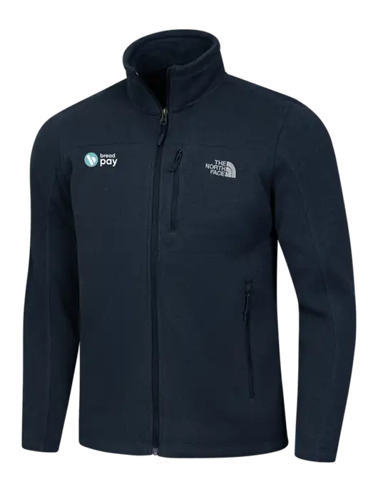 North Face Navy Heather Sweater Fleece Jacket w/Bread Pay Logo