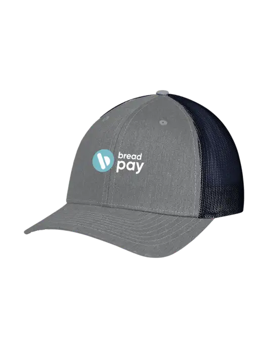Richardson Adjustable Snapback Original 112 Trucker Cap Heather Grey w/Navy Mesh w/Bread Pay Logo