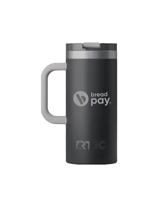 RTIC Road Trip 16 oz Charcoal Travel Mug w/Bread Pay Logo