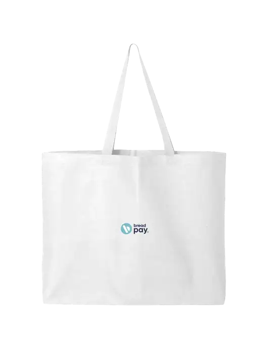 Sturdy Canvas White Tote w/Bread Pay Logo
