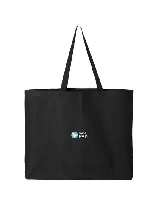 Sturdy Canvas Black Tote w/Bread Pay Logo