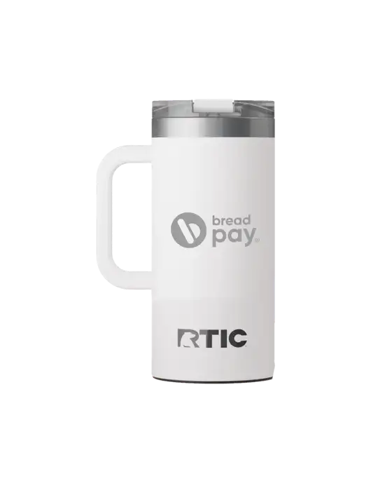 RTIC Road Trip 16 oz White Travel Mug w/Bread Pay Logo