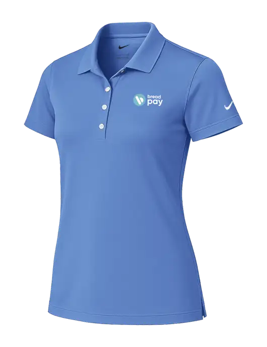 Nike Womens Light Blue Tech Basic Dri-FIT Polo
 w/Bread Pay Logo