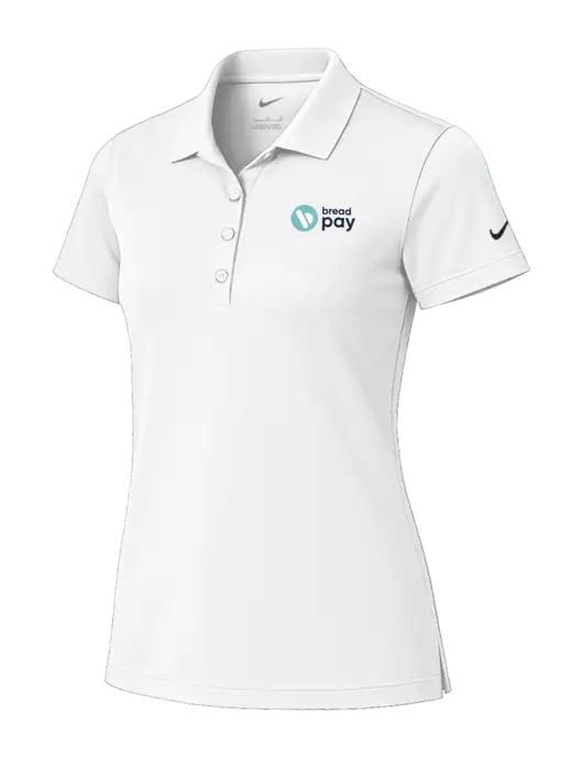Nike Womens White Tech Basic Dri-FIT Polo
 w/Bread Pay Logo