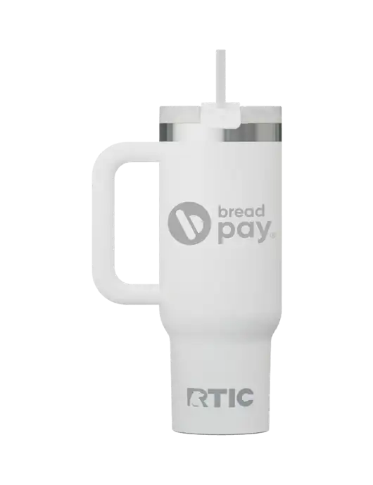 RTIC Road Trip 30oz White Tumbler w/Bread Pay Logo