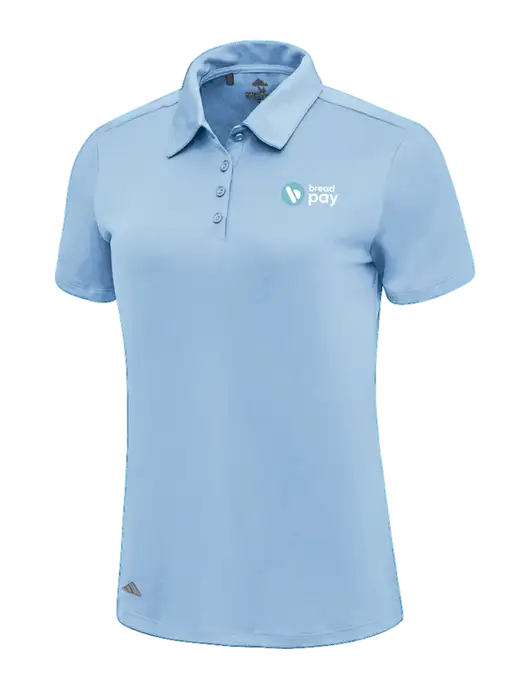 Adidas Carolina Blue Womens Ultimate Solid Polo w/Bread Pay Logo