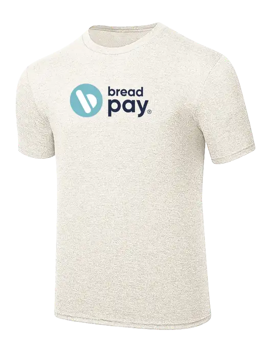 Simply Soft Very Light Tan Heather 4.5oz Poly/Combed Ring Spun Cotton T-Shirt w/Bread Pay Logo