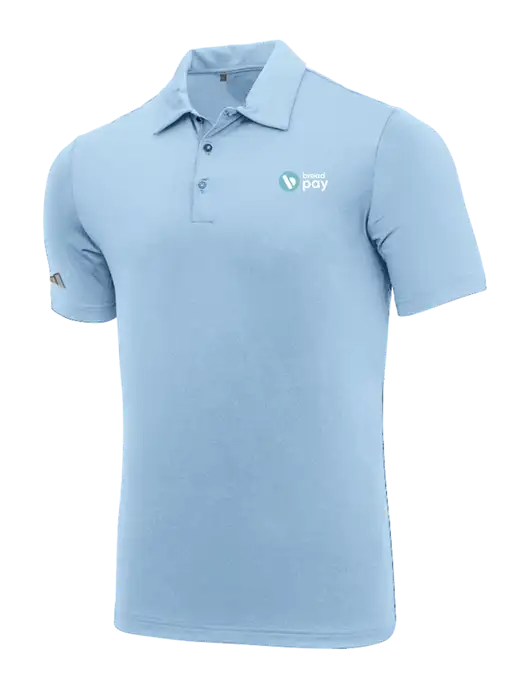 Adidas Carolina Blue Ultimate Solid Polo w/Bread Pay Logo