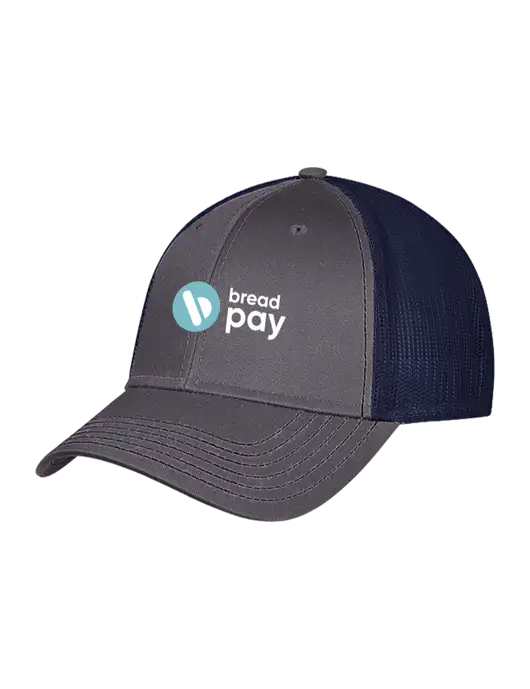 Charcoal/Navy Mesh Trucker Cap Snap Back w/Bread Pay Logo