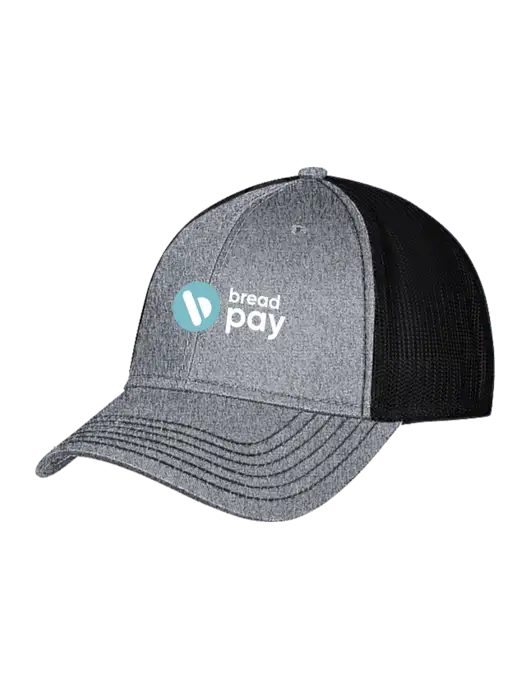 Medium Grey Heather/Black Mesh Trucker Cap Snap Back w/Bread Pay Logo