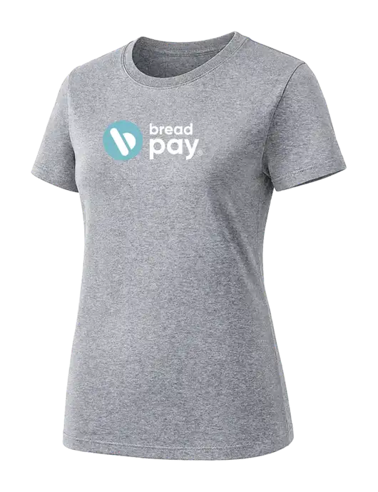 Womens Medium Grey Heather Heavyweight 6.1 oz T-Shirt w/Bread Pay Logo